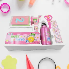 12-Piece Stationery Set: Pencil Box, Pencils, Erasers & More