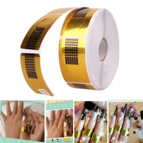 500 Pcs Nail Art Tips Extension Forms Guide French DIY Tool Acrylic UV Gel Sculpting Extension Forms Nail Guide Sticker Tape