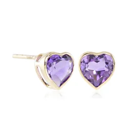 Amethyst Heart Earrings