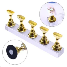 Born Pretty - False Nail Tips Gold Display Holder #40861