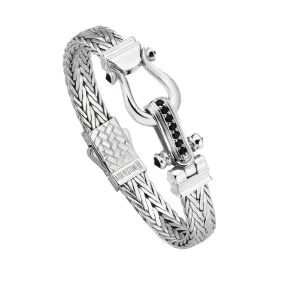 Iconic Woven Bangle in Silver