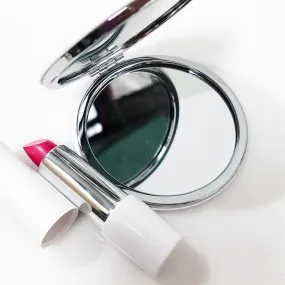 Lipstick & Compact Set White Leather