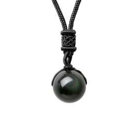 Natural Obsidian Chakra Necklace