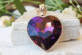 Purple heart necklace